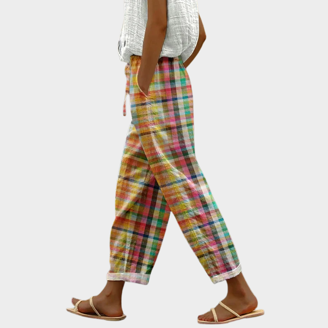 Michelle™ - Comfortable Plaid Trousers