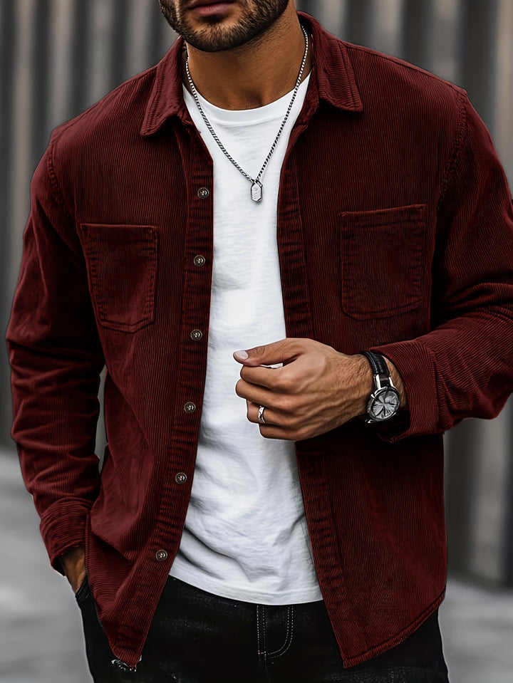 Bryce | Herren Langarm-Overshirt mit Taschen und Knöpfen