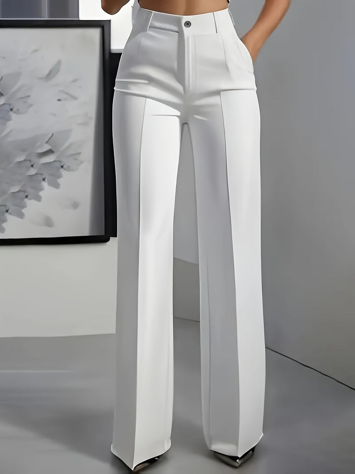 Women's high-waisted trousers with elastic waistband