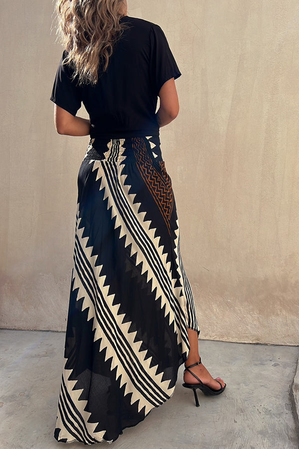 Women's High-Waisted Striped Maxi Tube Skirt