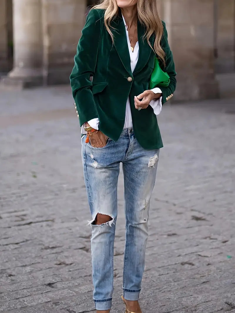 Julissa™ - Elegant Velvet Blazer