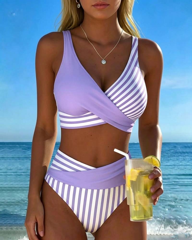 Giulia | Women's Striped V-Neck Bikini