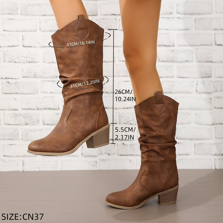 Galiene | Women’s Western Cowboy Boots for Wide Calves with a Low Heel