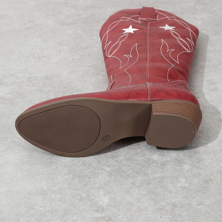 Eadith | Women’s Western boots with a wide shaft and star embroidery