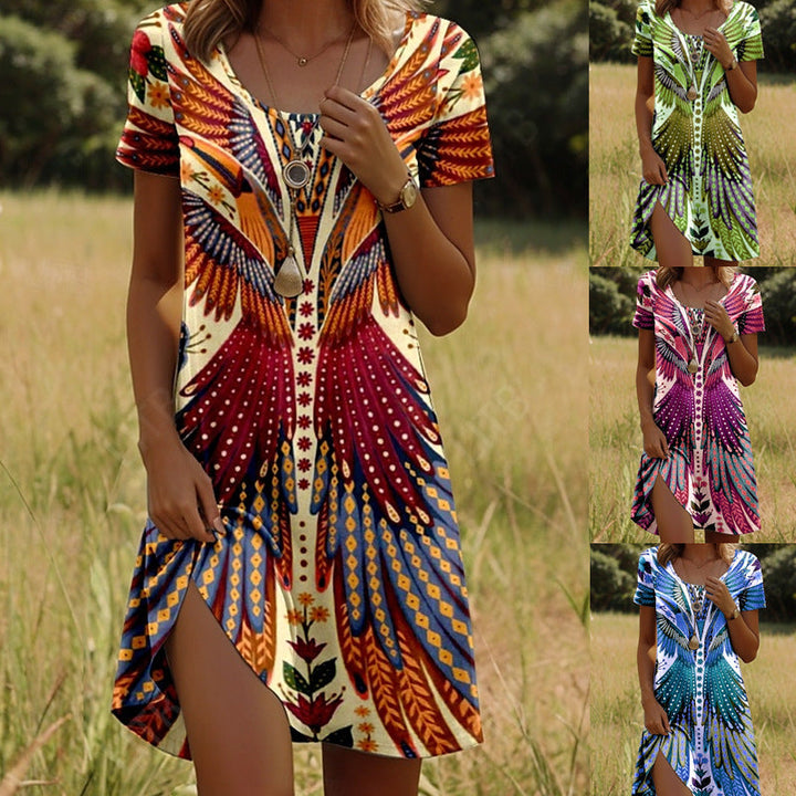 Mabel™ - Trendy Ethnic Print Summer Dress