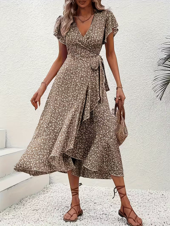 Elara | Flowing, Belly-Skimming Wrap Dress