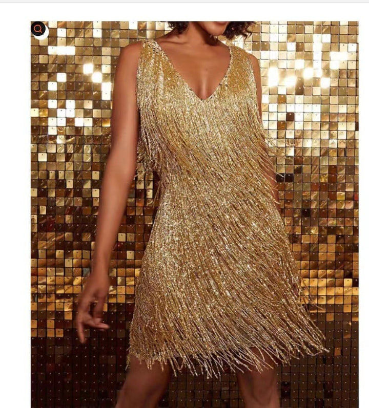 Chic and Seductive Fringe Party Dress