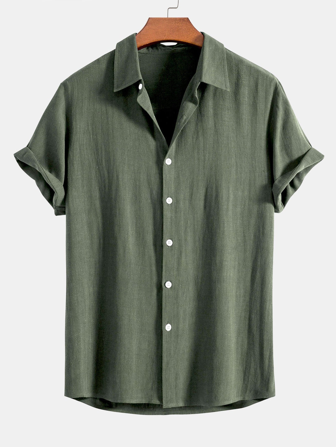 Button-up shirt and straight-cut trousers in a linen-rayon blend