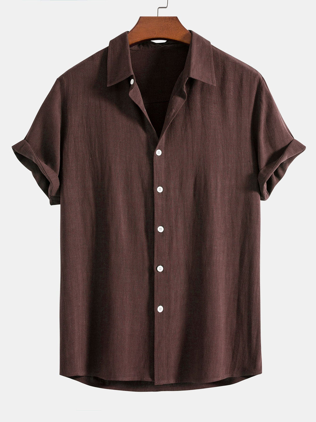 Button-up shirt and straight-cut trousers in a linen-rayon blend