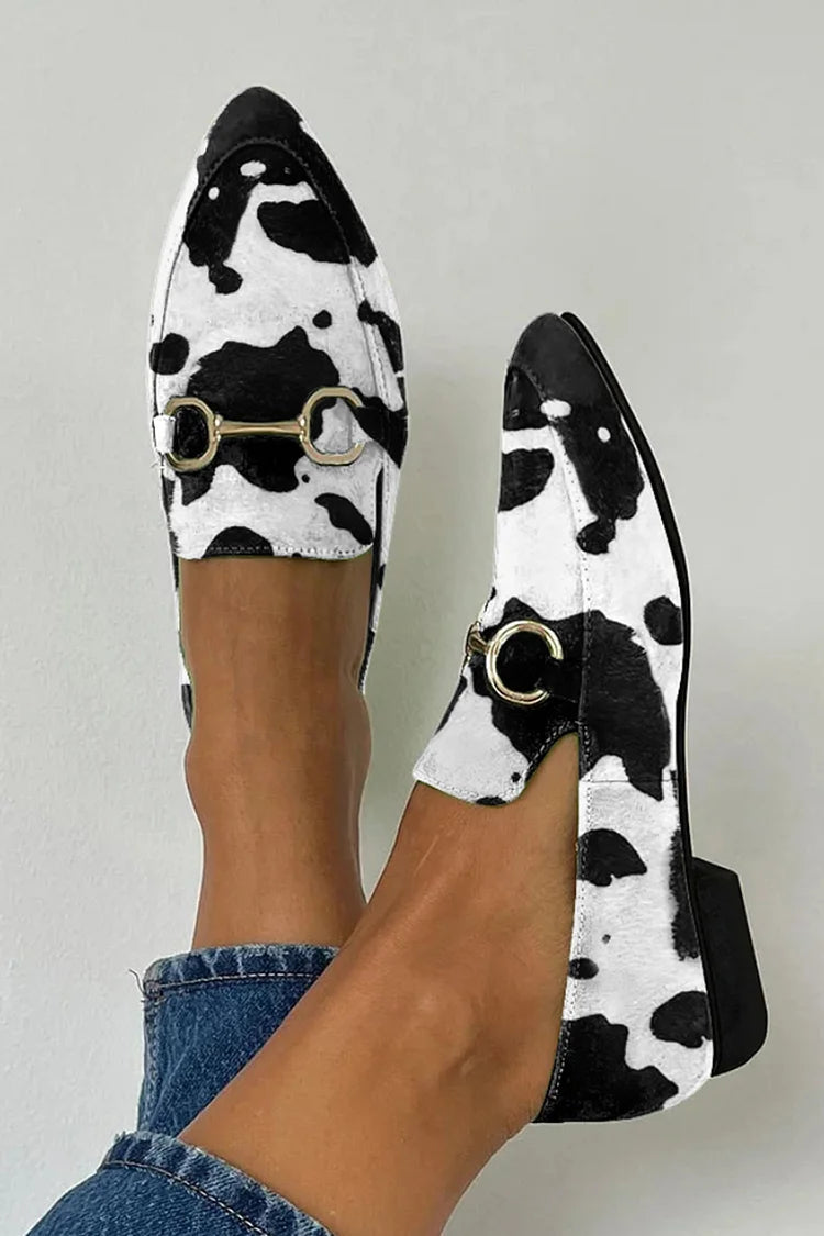 Marcy | Cowhide Print Slippers