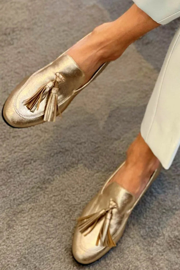 GOLD TASSEL LOAFERS