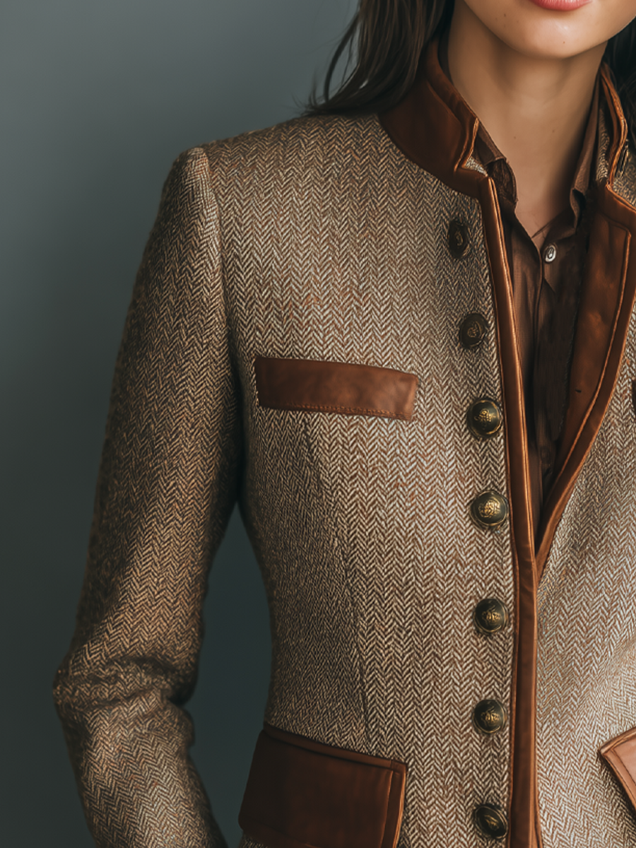 Verena™ - Vintage Jacket with Trim and Pockets