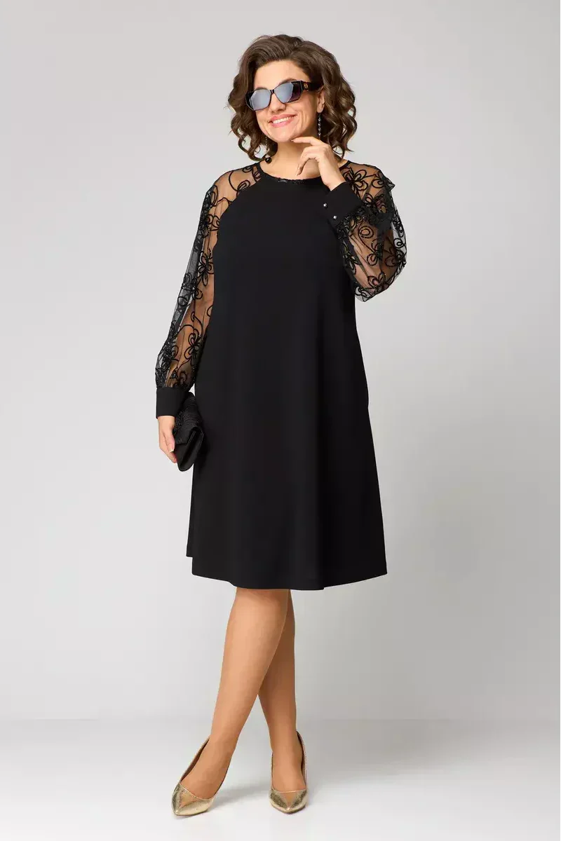 Barbora™ - Elegant Dress with Lace Sleeves