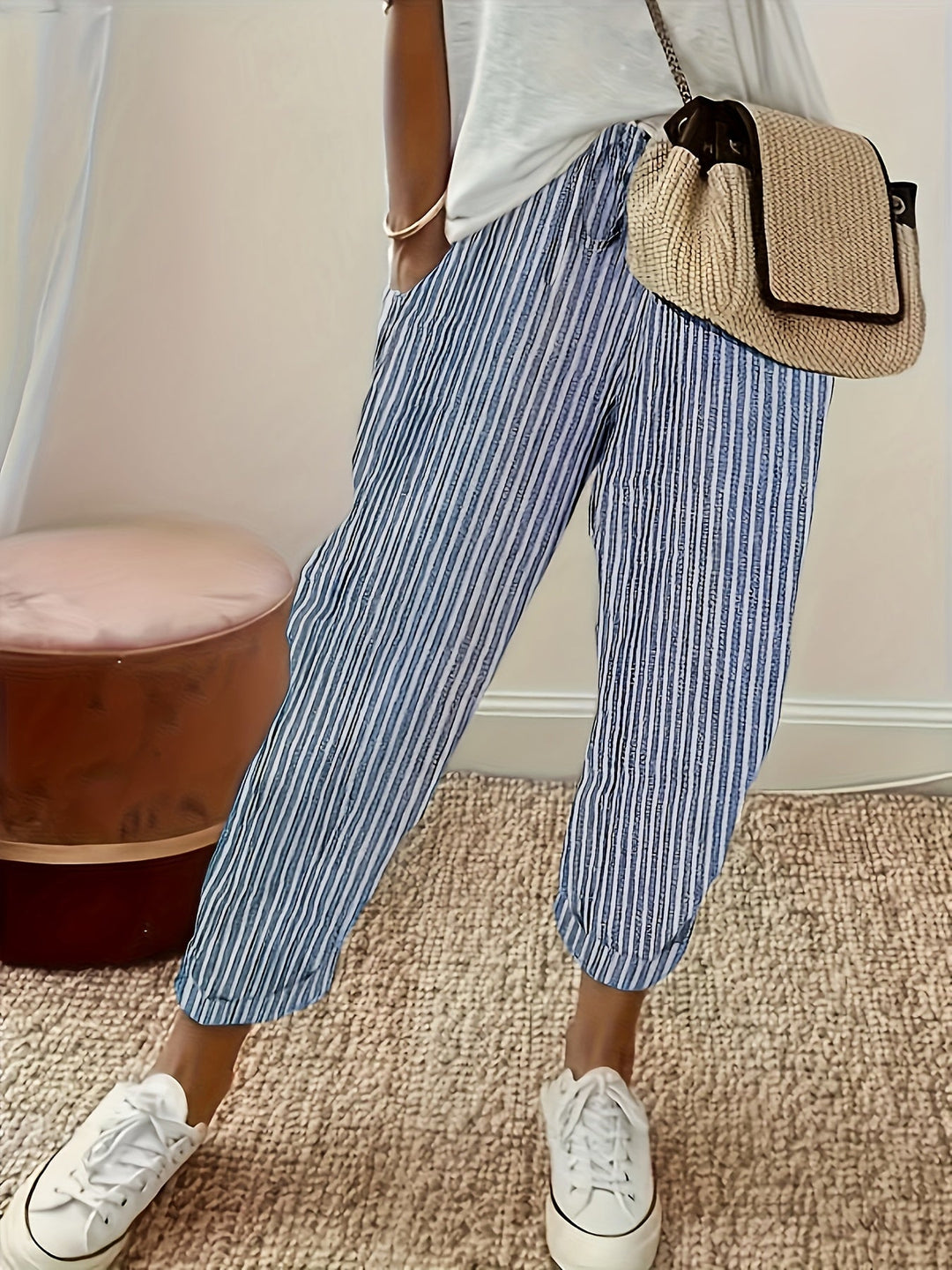 Elena™ - Striped Wide Leg Trousers