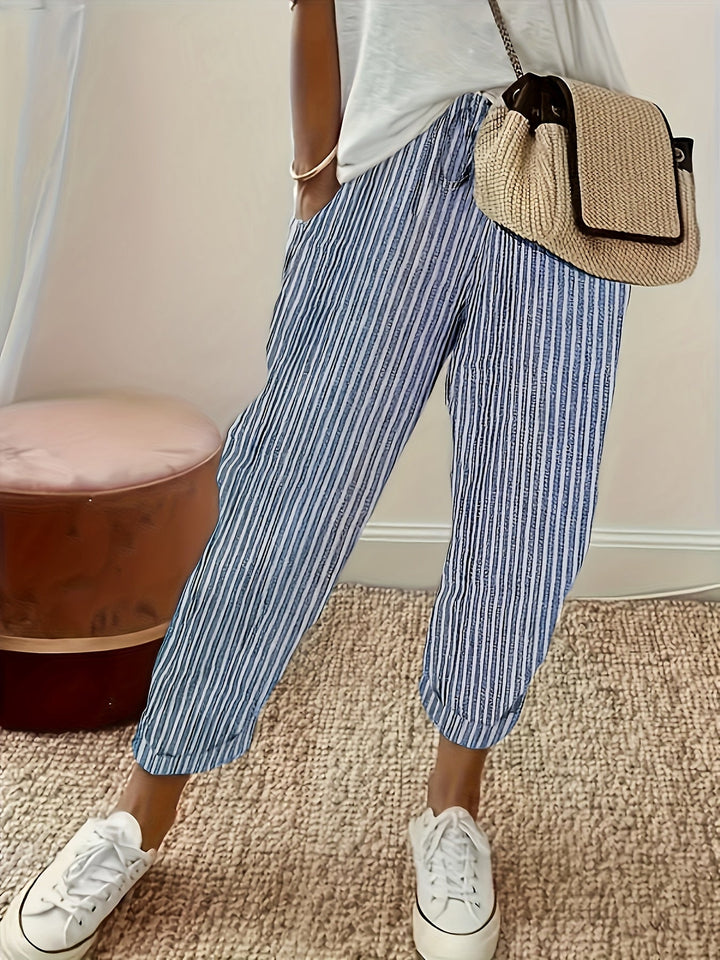 Elena™ - Striped Wide Leg Trousers