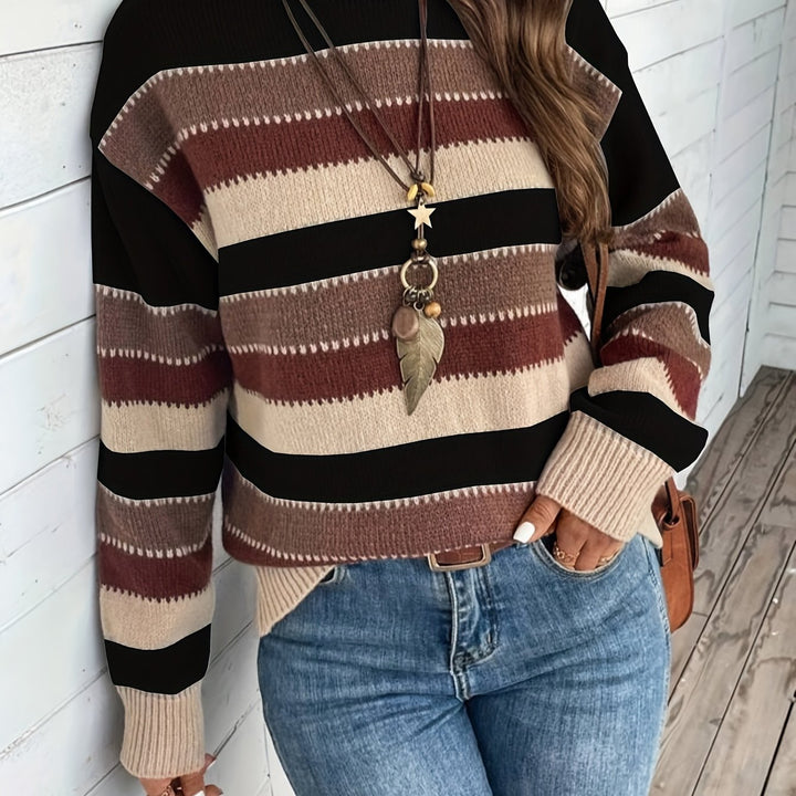 Delphine | Women's striped crew-neck sweater