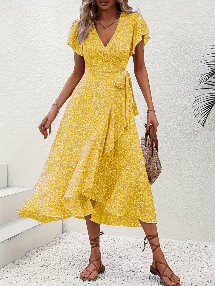 Elara | Flowing, Belly-Skimming Wrap Dress