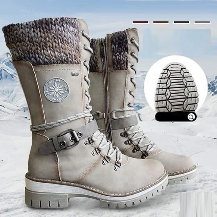 FrostLuxe™ - Waterproof Calf-Length Lace-Up Boots