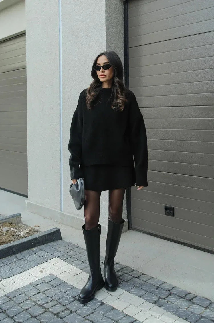 HELENA - Knitted Skirt Suit (Top + Skirt)