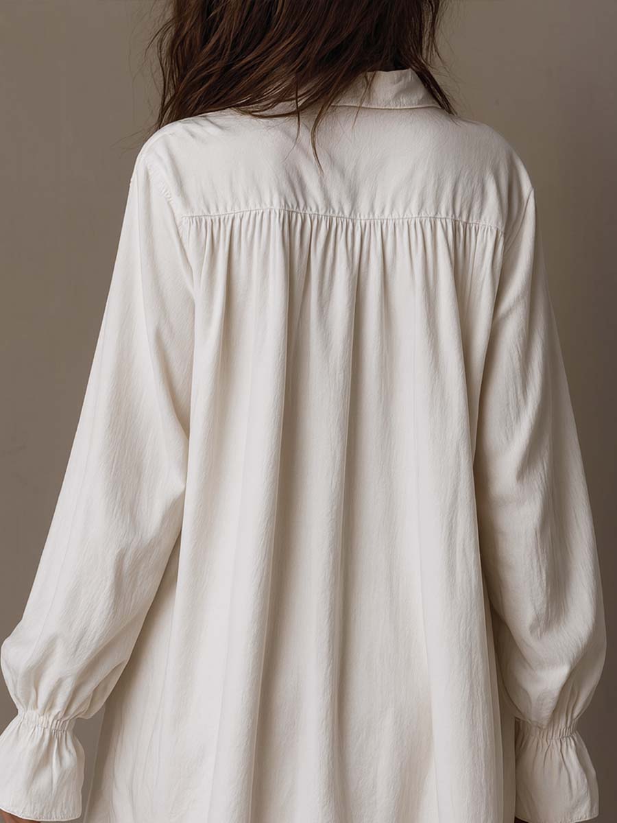Retro Style Lace Irregular Hem Long Sleeve Mini Dress