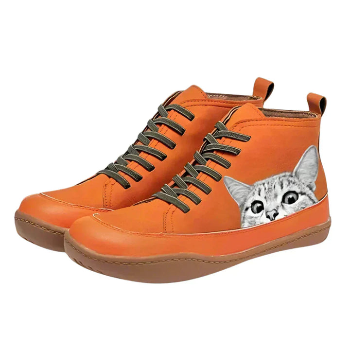 Monika™ - Cat-Leather Ankle Boots