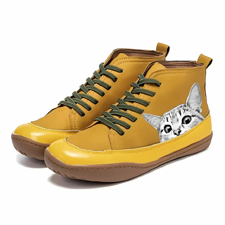 Monika™ - Cat-Leather Ankle Boots