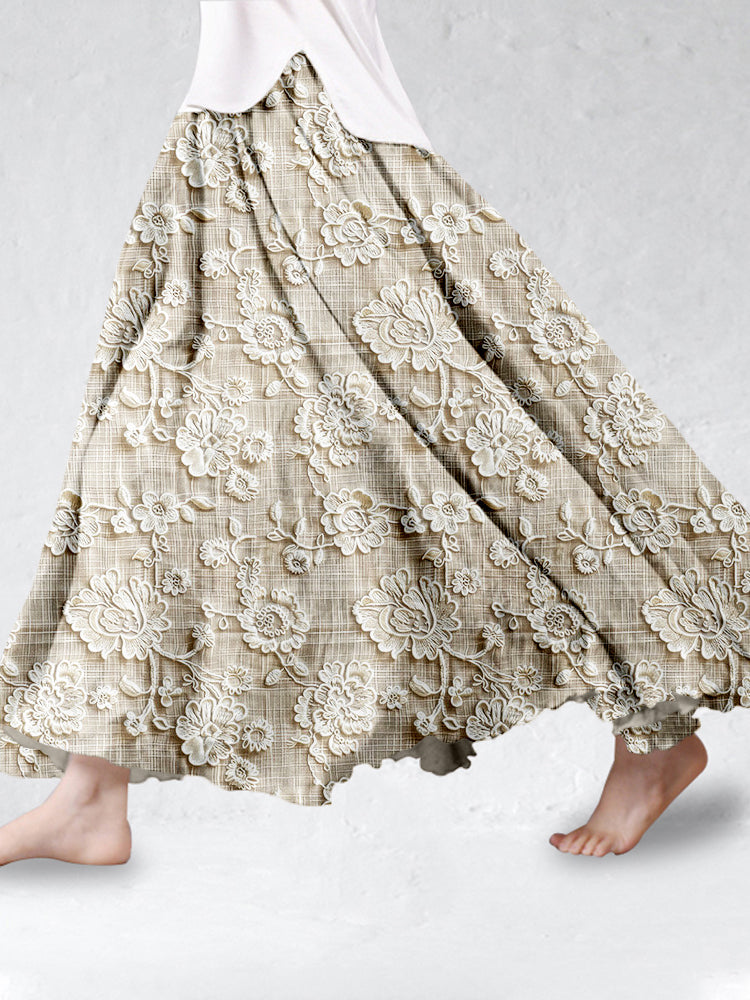 Caliane™ - Skirt with floral lace pattern