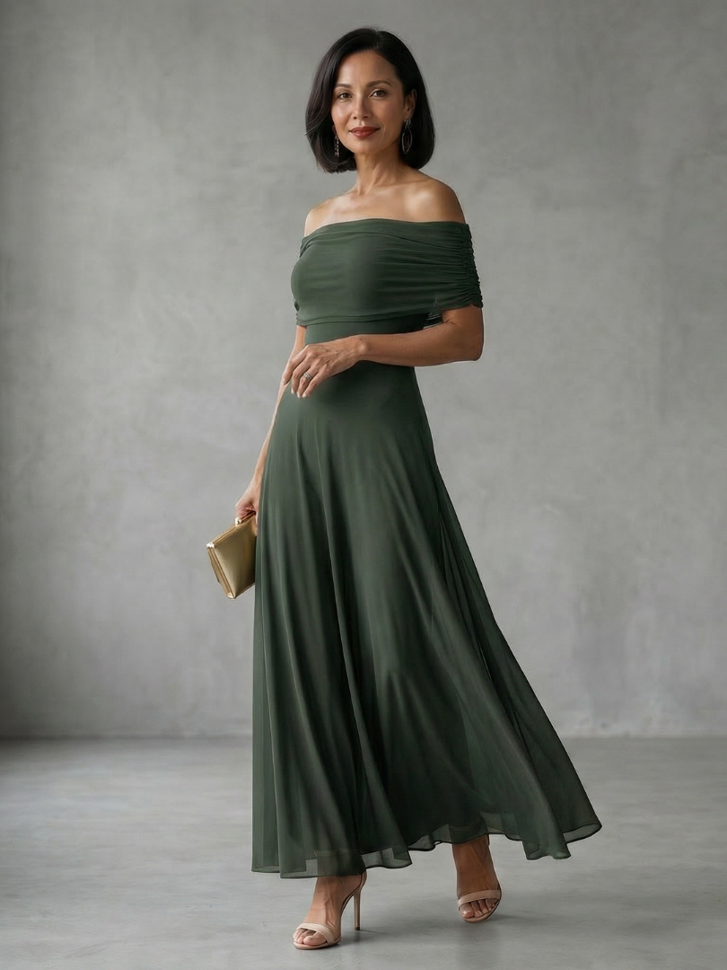 June | Off-the-Shoulder Draped Midi Dress