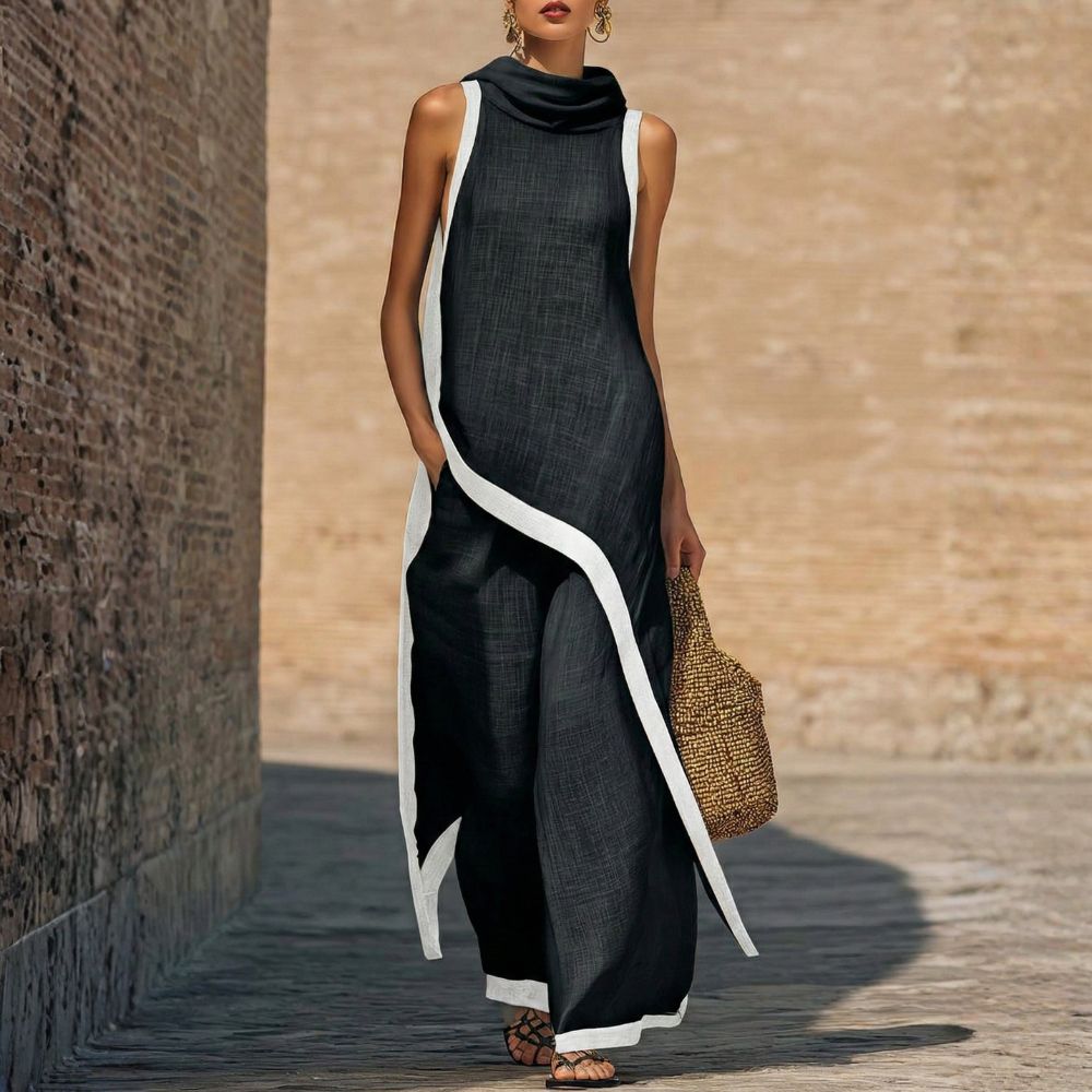 Leonora | Elegant Asymmetrical Wide-Leg Outfit for Women
