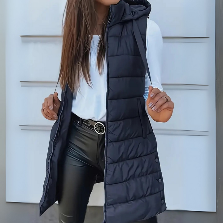 Romy™ - Casual Sleeveless Hooded Long Puffer Vest