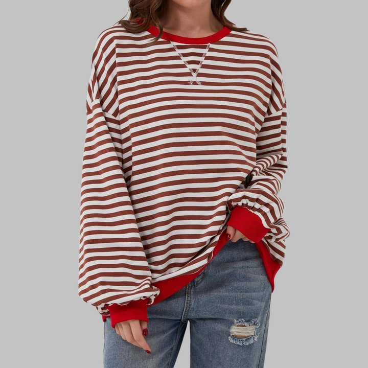 LUKA™ - Striped Long-Sleeve Crew Neck Casual Sweatshirt