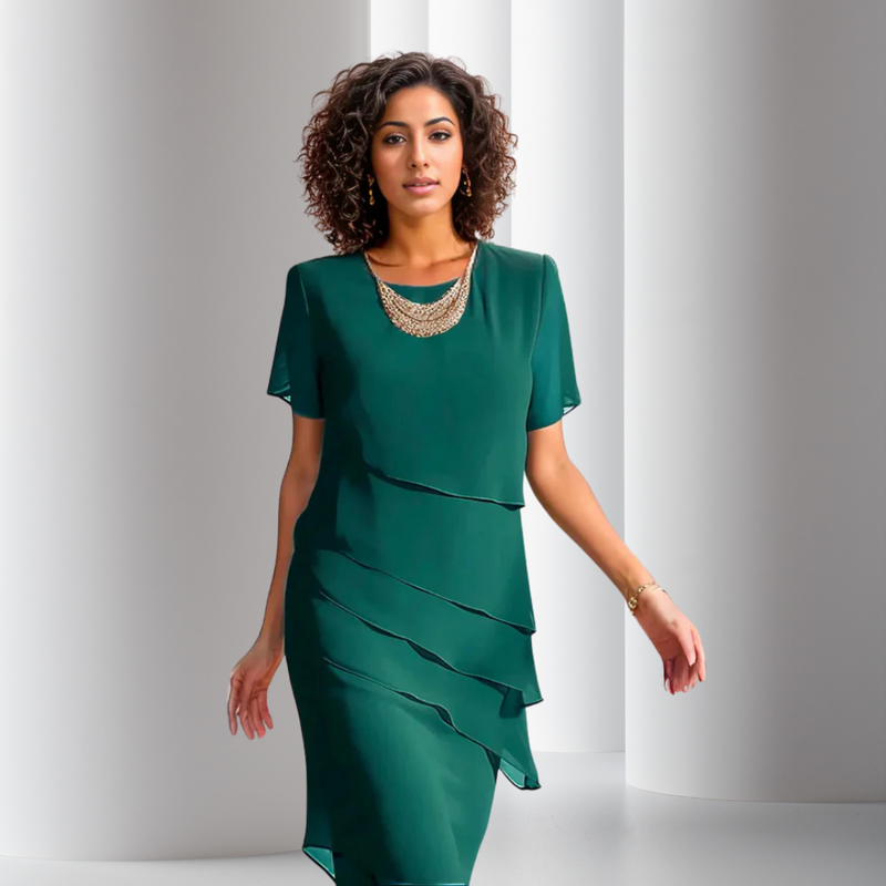Elara™ - Layered Chiffon Dress