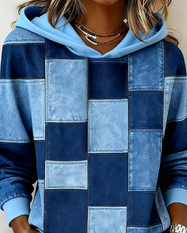 Chic Plaid Long Sleeve Hoodie