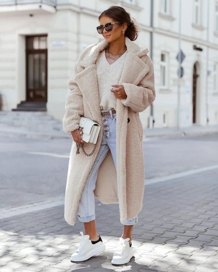 Zoe - Long Teddy Coat