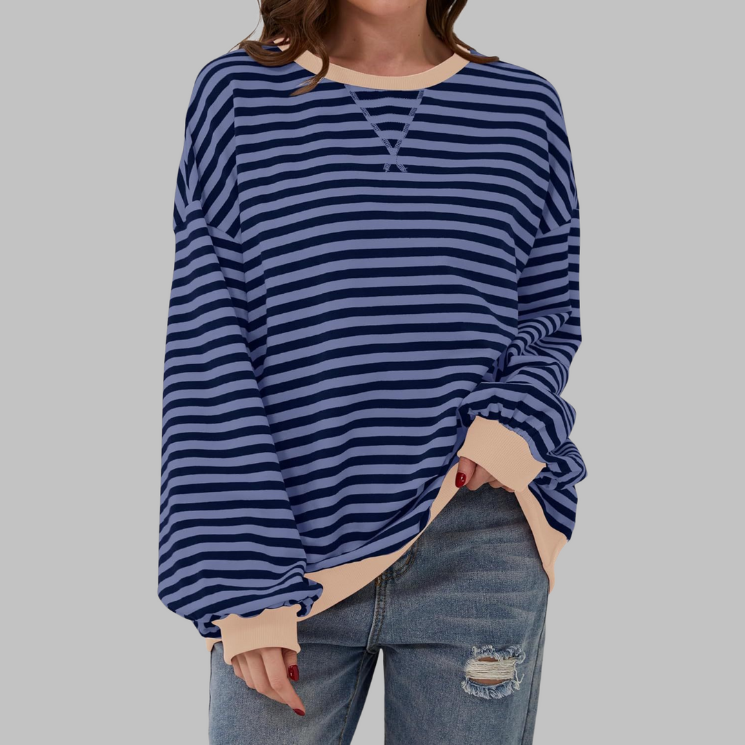 LUKA™ - Striped Long-Sleeve Crew Neck Casual Sweatshirt