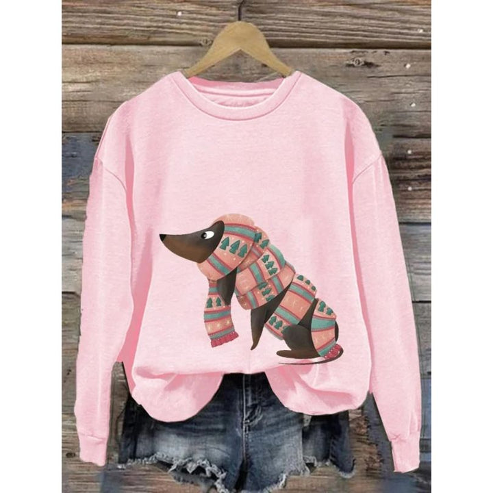 Women's sweatshirt with a round neckline and long sleeves