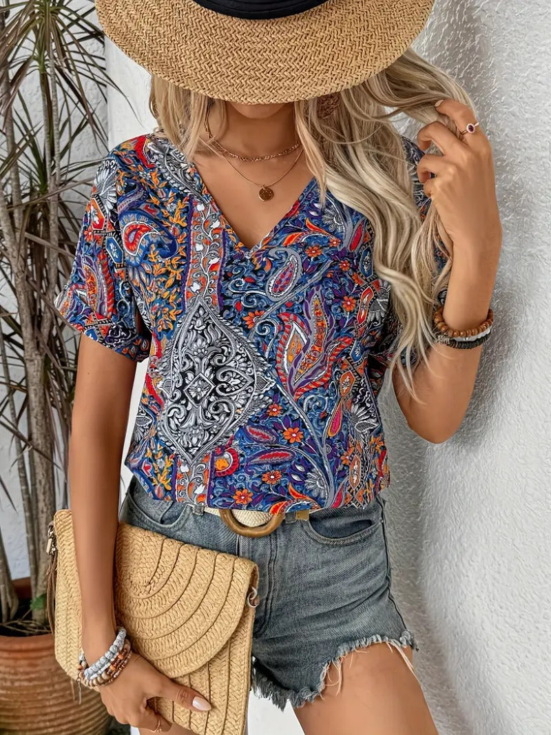 Livia - Loose Summer Paisley Top