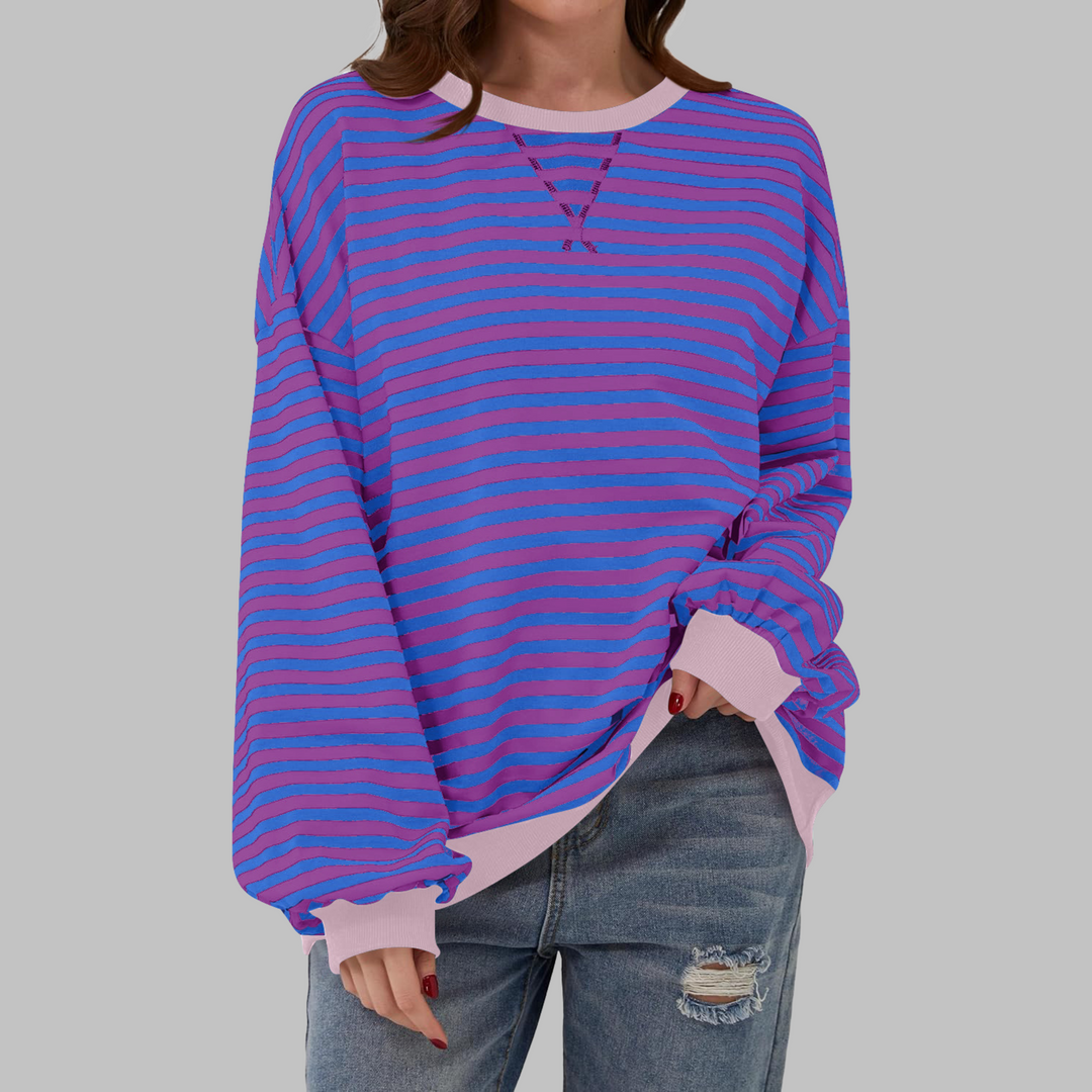 LUKA™ - Striped Long-Sleeve Crew Neck Casual Sweatshirt