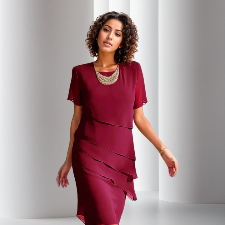 Elara™ - Layered Chiffon Dress