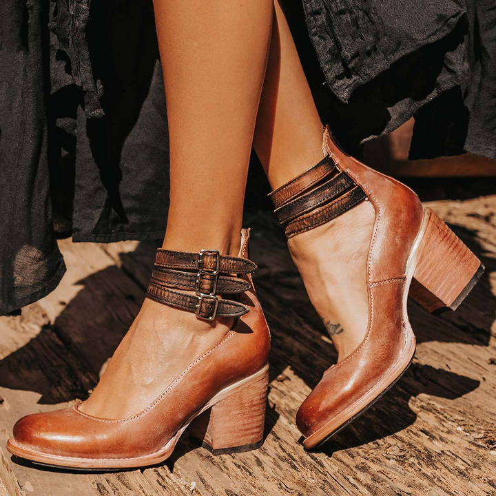CAMILLE | Strap Pumps — comfortable block heel
