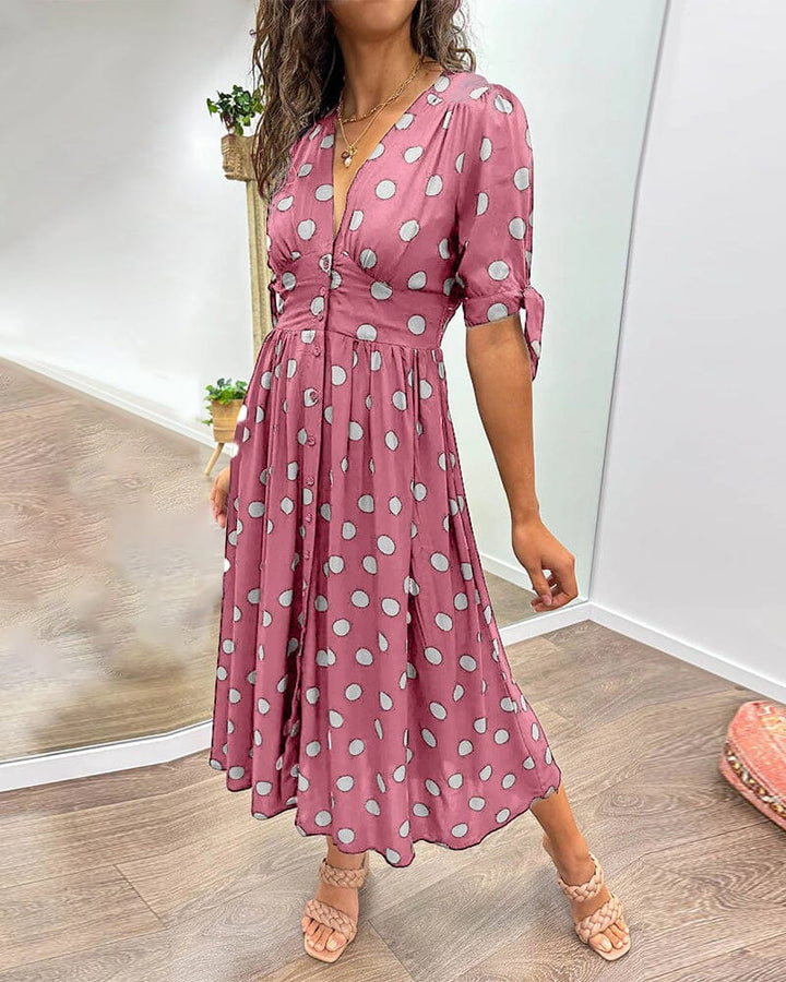 Bellamy - V-Neck Polka Dot Dress