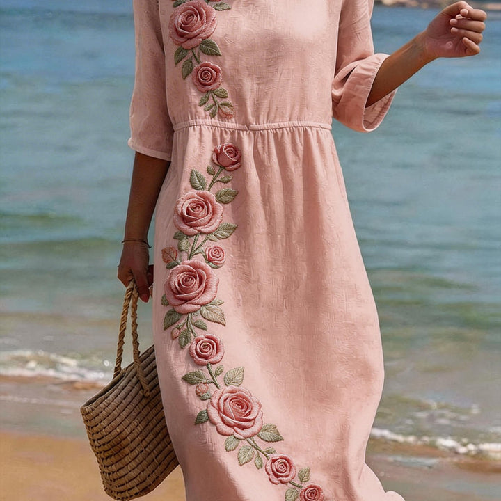Abigail | Casual Midi Dress with Half-Length Sleeves