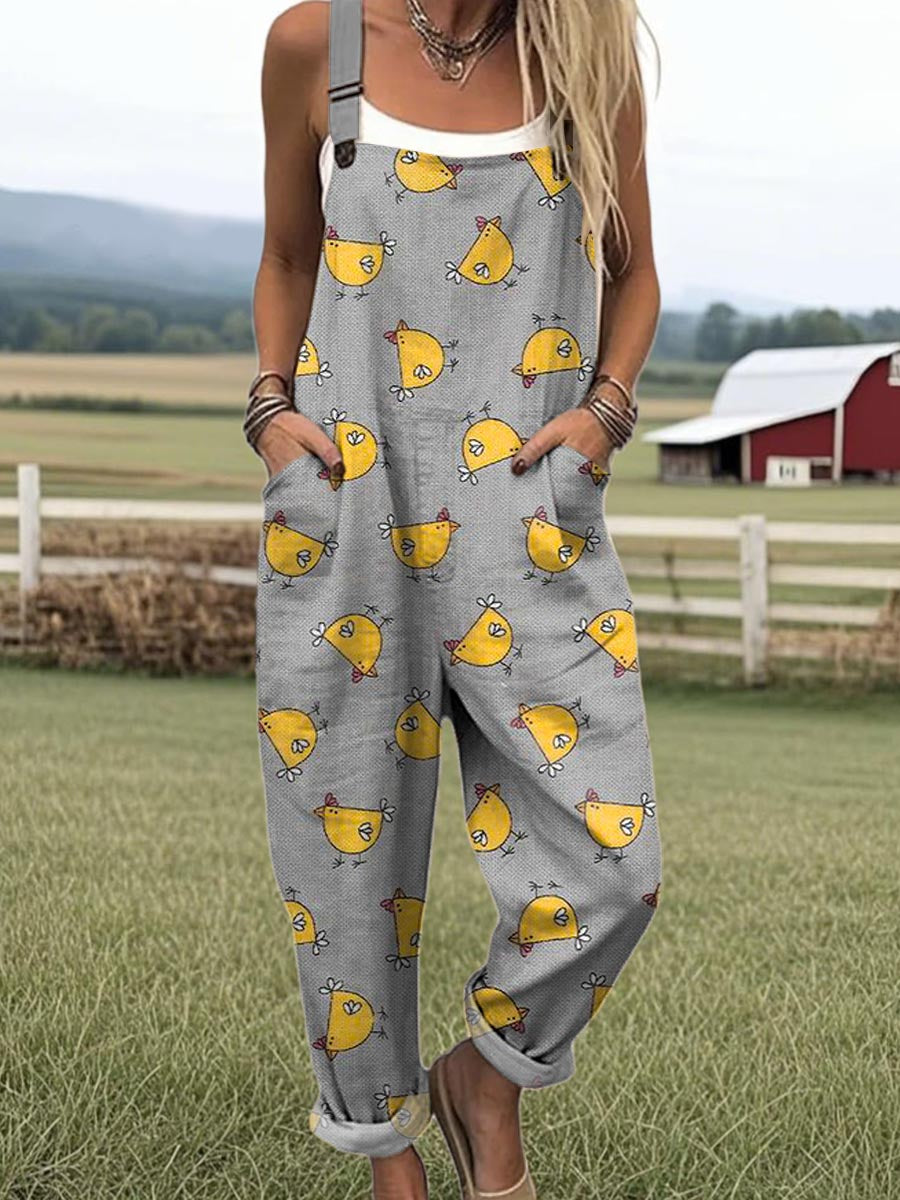 Women's Vintage Wide-Leg Jumpsuit - Effortless Style & Comfort