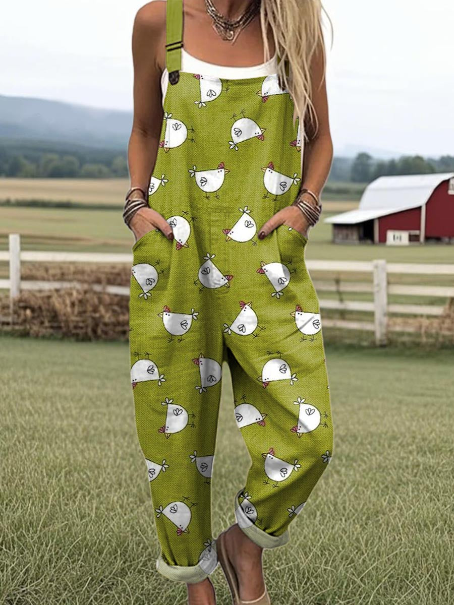 Women's Vintage Wide-Leg Jumpsuit - Effortless Style & Comfort