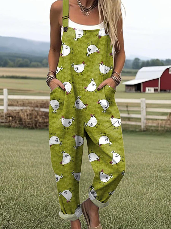 Women's Vintage Wide-Leg Jumpsuit - Effortless Style & Comfort