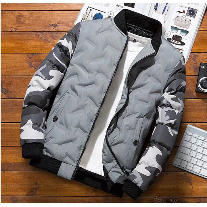 Men's bomber jacket with pockets, long sleeves