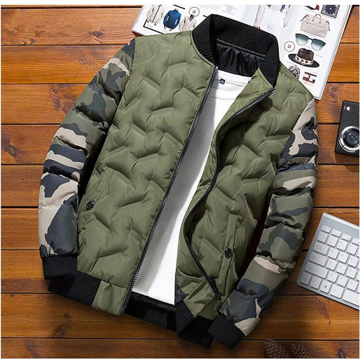 Men's bomber jacket with pockets, long sleeves