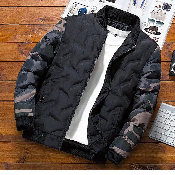 Men's bomber jacket with pockets, long sleeves