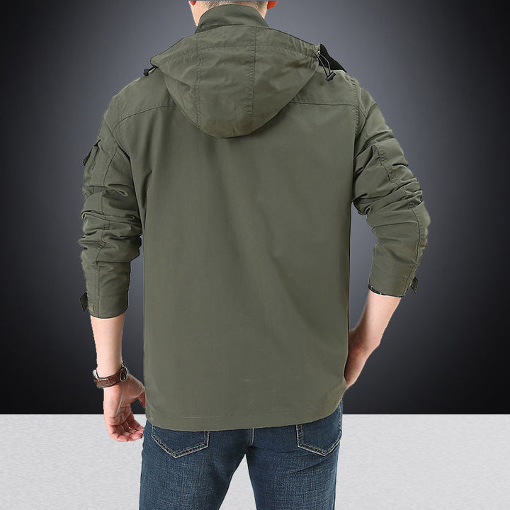 Men’s utility field jacket with flap and zippered pockets