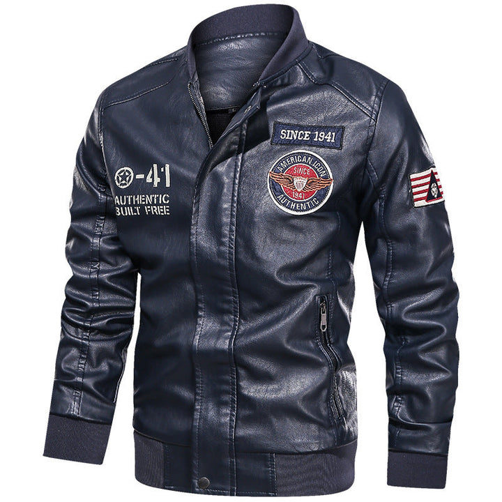 Men’s bomber jacket with long sleeves and zippered pockets
